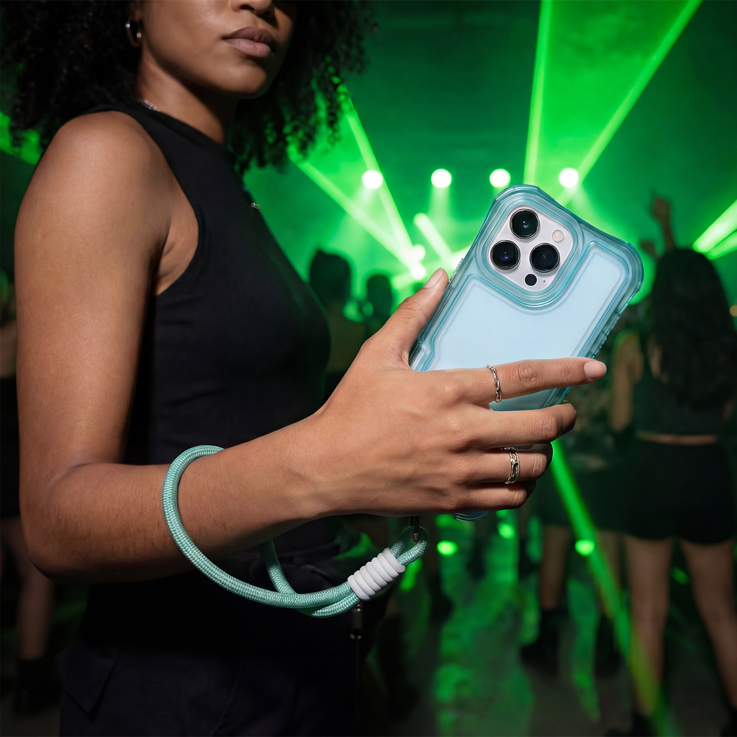 blue case with strap